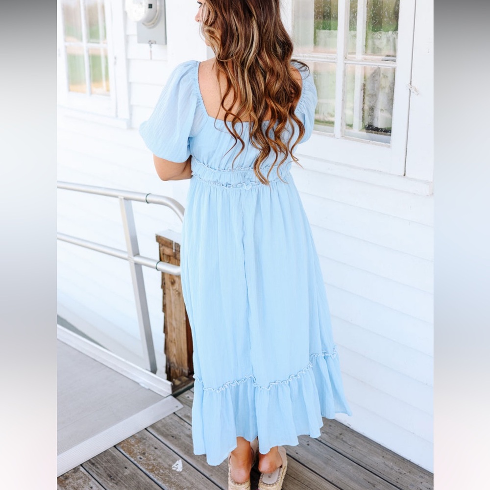 Hem & Thread Sky Blue Midi Dress - Picture 2 of 2